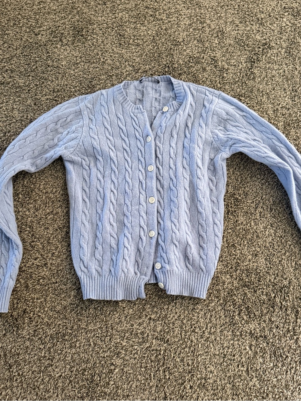 Brandy Melville Light Blue Cable Knit Button Cardigan